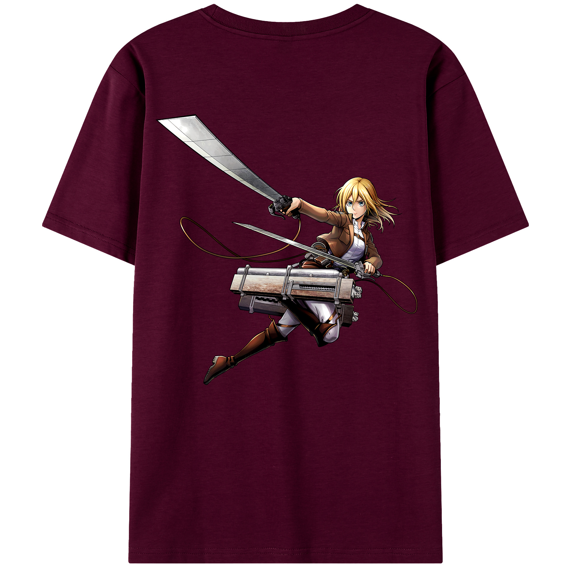 （画像用） 進撃の巨人 クリスタ·レンズ Attack on Titan Christa Lenz レディース半袖Tシャツ(バックプリント)